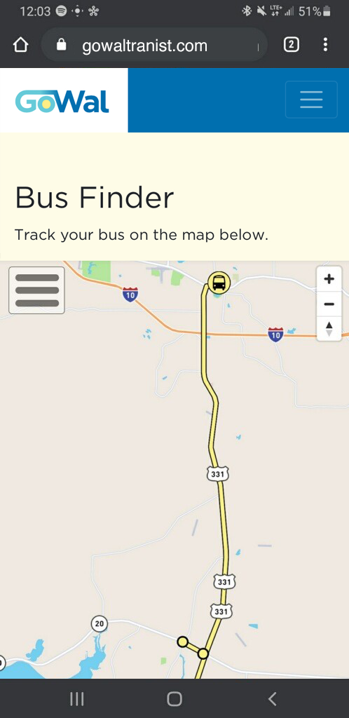 Step one: Open the GoWal Bus Finder in your Chrome App