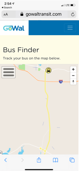 Step one: Open the GoWal Bus Finder in your Safari app